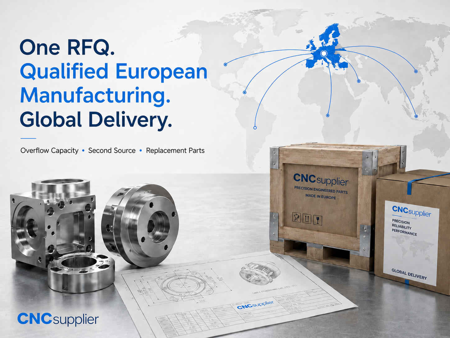 European CNC precision parts and global delivery